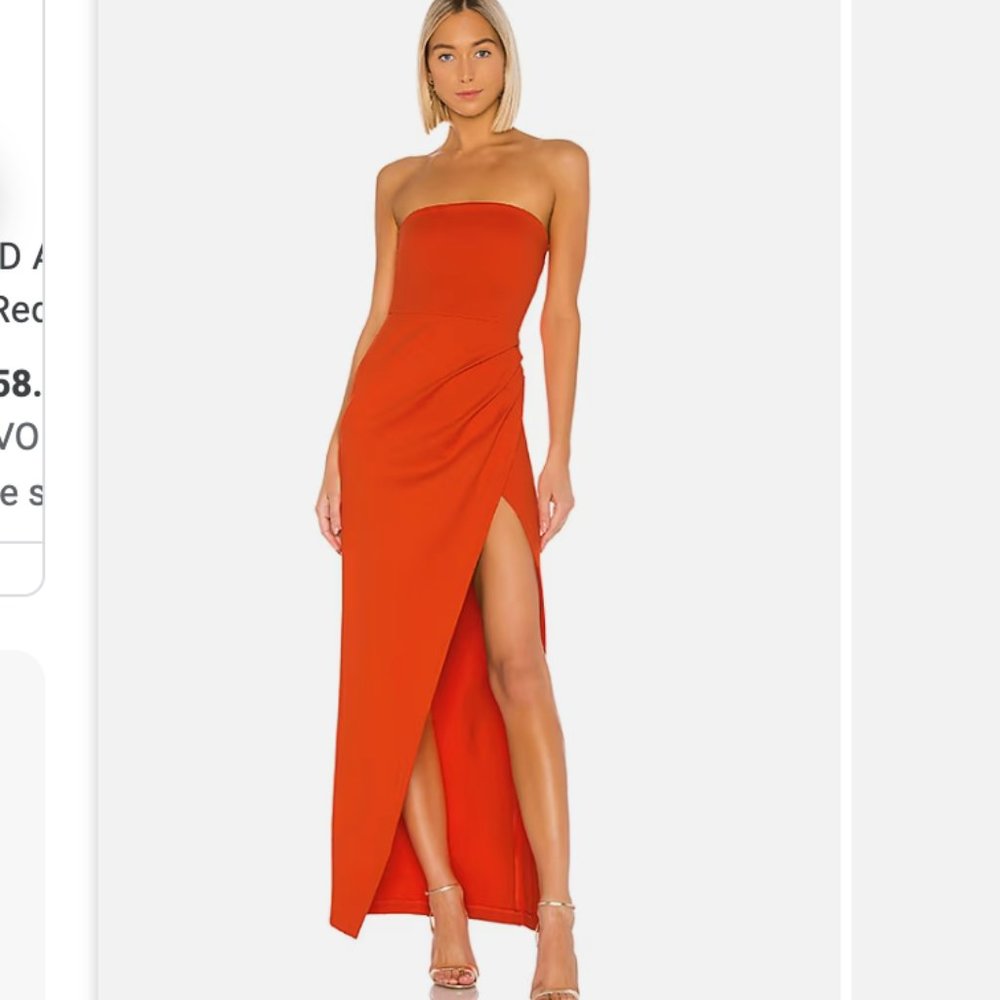 LUCILDA GOWN IN RED ORANGE